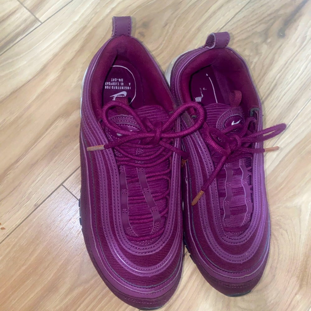 Nike Women's Maroon/Purple Air Max 97 Sneakers - Picture 4 of 7